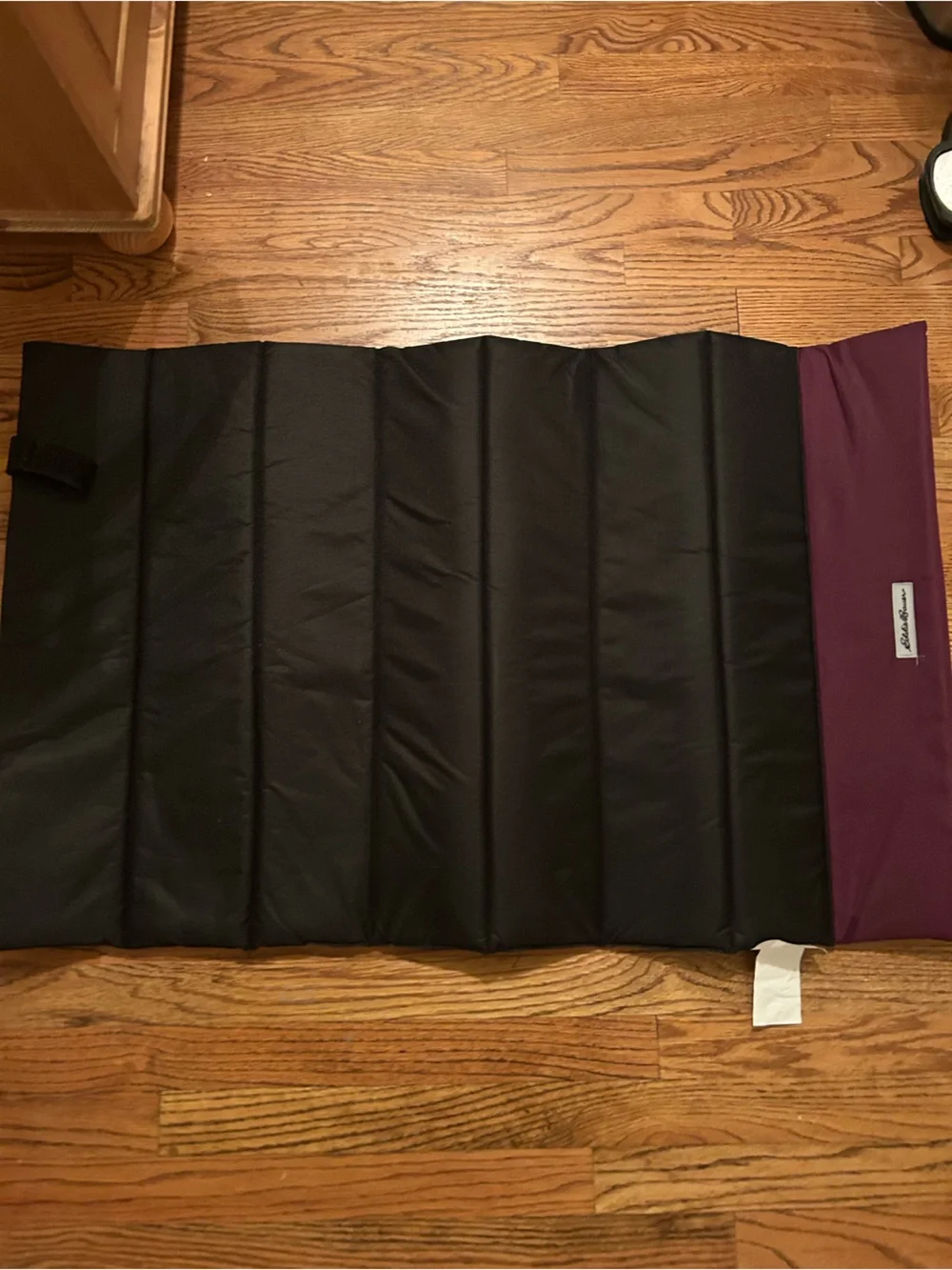 Eddie Bauer Roll Up Packable Foldable Black & Maroon Dog Bed Great for Traveling